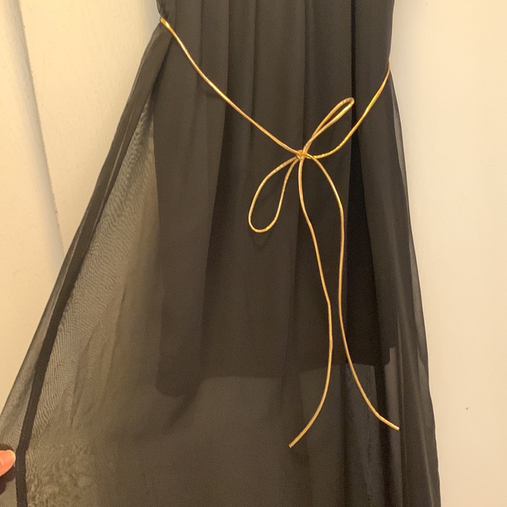 Annabelle black and gold long dress